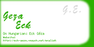 geza eck business card